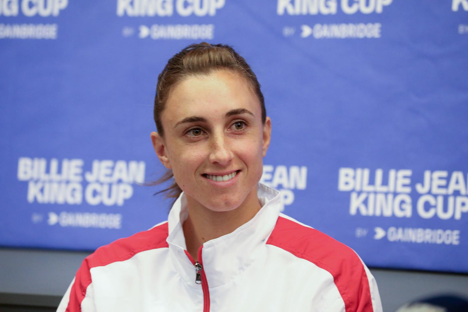 07.11.2022., Rijeka - U dvorani Zamet odrzana je konferencija za medije hrvatske zenske teniske reprezentacije uoci susreta Hrvatska i Njemacka u Billie Jean King kupu. Petra Martic   Photo: Goran Kovacic/PIXSELL