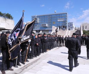 10.04.2022.,Split- Pored spomenika poginulim pripadnicima 9. bojne HOS-a Vitez Rafael Boban obiljezena je 31. obljetnica osnutka i odana pocast poginulima uz prigodno obracanje.
 Photo: Ivo Cagalj/PIXSELL