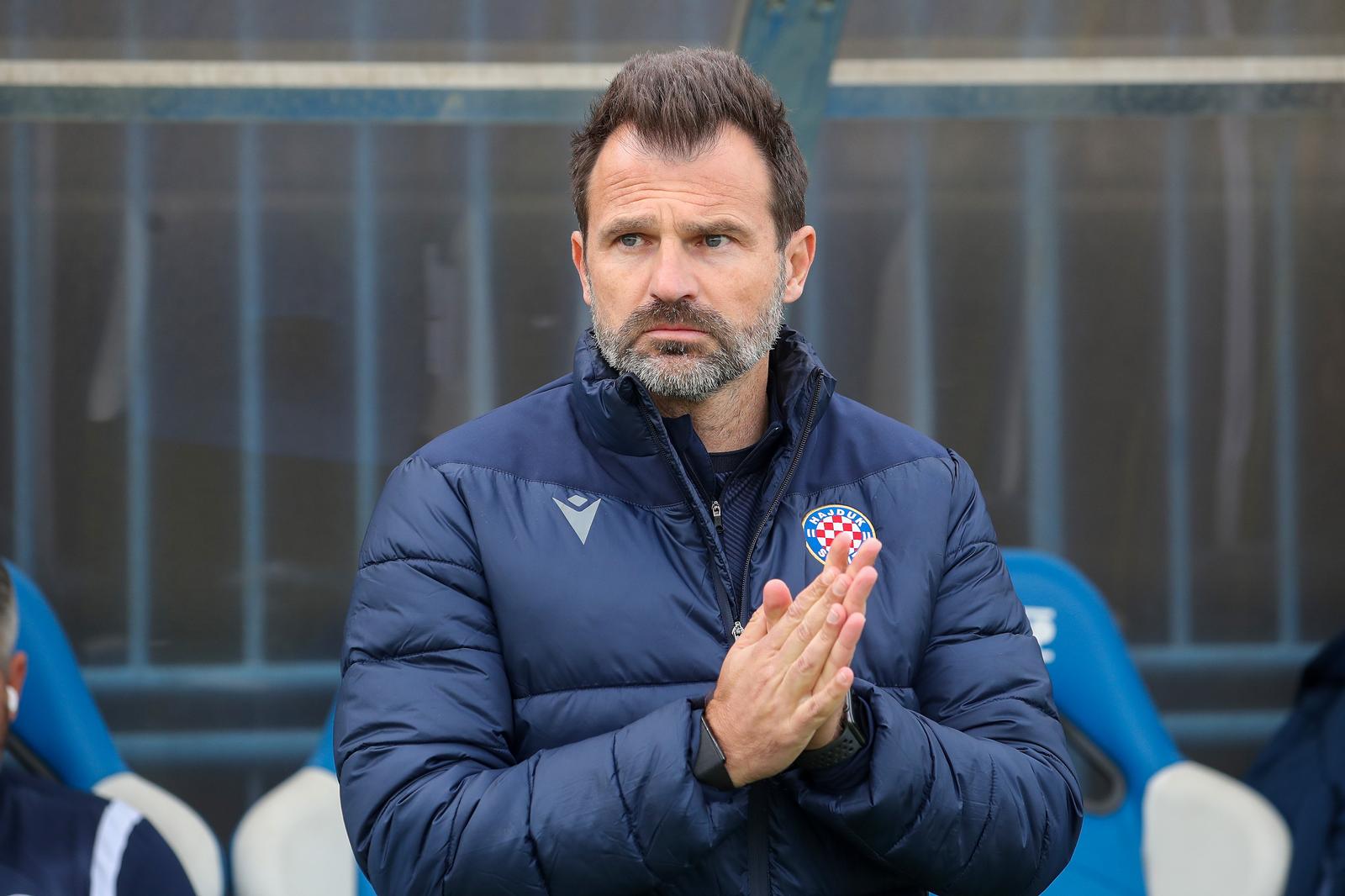 12.04.2023., tadion Ivan Kusek Apas, Koprivnica - SuperSport Hrvatski nogometni kup, polufinale, NK Slaven Belupo - HNK Hajduk. Trener HNK Hajduk Ivan Leko.  Photo: Luka Stanzl/PIXSELL