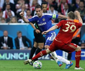 19.05.2012., Muenchen, Njemacka - Finalna utakmica Lige prvaka, FC Bayern Muenchen - Chelsea FC. Chelsea je osvojio Lgu prvaka boljim izvodjenjem jedanaesteraca 5-4, nakon sto je u regularnom dijelu i produzetcima rezultat bio 1-1. Frank Lampard, Toni Kroos. rPhoto: Goran Stanzl/PIXSELL