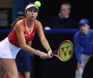 12.11.2022., dvorana Zamet, Rijeka - Billie Jean King Cup, doigravanje za plasman u najvisi rang, Hrvatska - Njemacka. Teniski mec izmedju Petre Marcinko i Anne Lene Friedsam. Petra Marcinko Photo: Nel Pavletic/PIXSELL