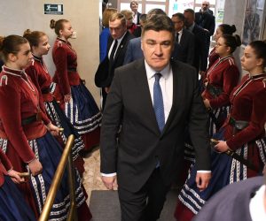 13.04.2023., Koprivnica - U zgradi "Domoljub" odrzana je svecana sjednica Zupanijske skupstine Koprivnicko-krizevacke zupanije u povodu obiljezavanja Dana zupanije i 30. obljetnice Koprivnicko-krizevacke zupanije. Predsjednik RH Zoran Milanovic Photo: Damir Spehar/PIXSELL