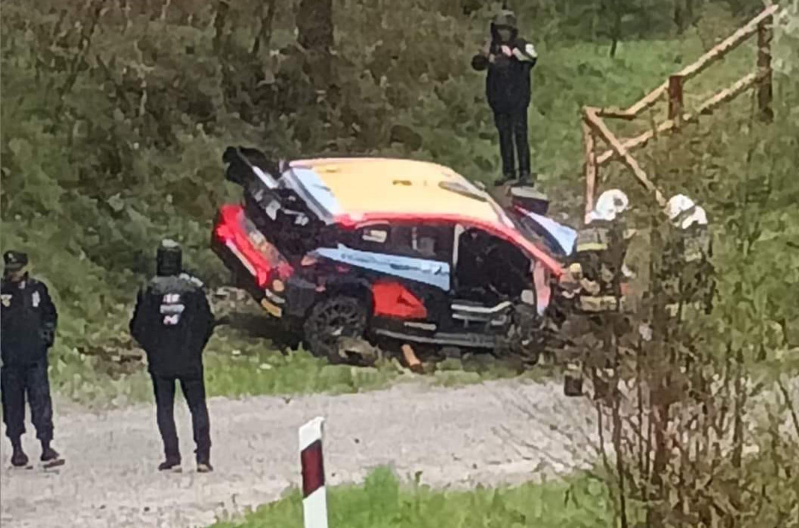 13.04.2023., Lobor - Tijekom trening voznje uoci natjecanja WRC Croatia Rally doslo je do slijetanja vozila s ceste pri cemu je smrtno stradao vozac, dok je suvozac prosao bez ozlijeda. Photo: Zagorje International/PIXSELL