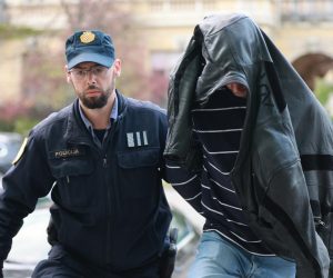 13.04.2023., Osijek - Privodjenje na sud osumnjicenog za palez automobila sutkinje Vlaste Simenic Kovac kojoj je zapaljen na Uskrs. Photo: Davor Javorovic/PIXSELL