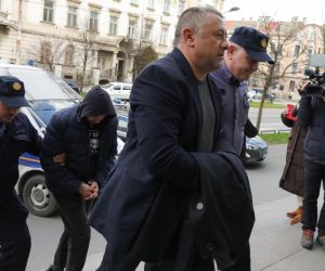 16.03.2023. Osijek - Zupan Damir Dekanic i troje policijskih sluzbenika privedeni su na ispitivanje na Zupanijski sud u Osijeku. Photo: Dubravka Petric/PIXSELL