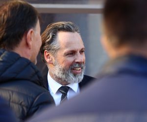 16.03.2023., Split -  Na Poljudu je organiziran docek juniorima HNK Hajduka koji su jucer pobijedili Borussiju Dortmund cime su se plasirali na zavrsni turnir juniorske Lige prvaka, medju cetiri najbolje juniorske momcadi u Europi.   Photo: Miroslav Lelas/PIXSELL
