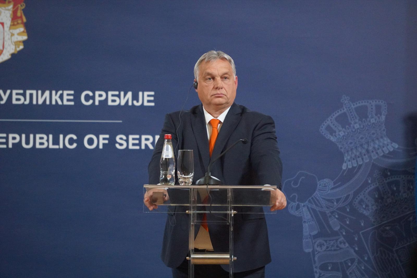 16, November, 2022, Belgrade - The President of the Republic of Serbia, Aleksandar Vucic, is the host of the second trilateral summit of Hungary, Serbia and Austria. Viktor Orban. Photo: M.M./ATAImages

16, novembar, 2022, Beograd  - Predsednik Republike Srbije Aleksandar Vucic domacin je drugog trilateralnog Samita Madjarske, Srbije i Austrije. Photo: M.M./ATAImages Photo: M.M./ATAImages/PIXSELL