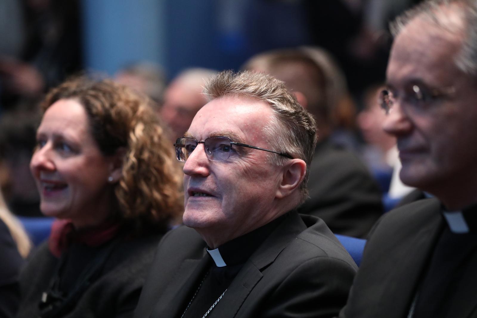 18.04.2023., Zagreb - Obiljezena je 30. godisnjica djelovanja Informativne katolicke agencije i 25. godisnjice emitiranja Hrvatskog katolickog radija. Obljetnici su prisustvovali zagrebacki nadbiskup Drazen Kutlesa i ministrica kulture i medija Nina Obuljen Korzinek. Photo: Slaven Branislav Babic/PIXSELL