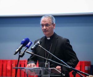 18.04.2023., Zagreb - Obiljezena je 30. godisnjica djelovanja Informativne katolicke agencije i 25. godisnjice emitiranja Hrvatskog katolickog radija. Obljetnici su prisustvovali zagrebacki nadbiskup Drazen Kutlesa i ministrica kulture i medija Nina Obuljen Korzinek. Photo: Slaven Branislav Babic/PIXSELL