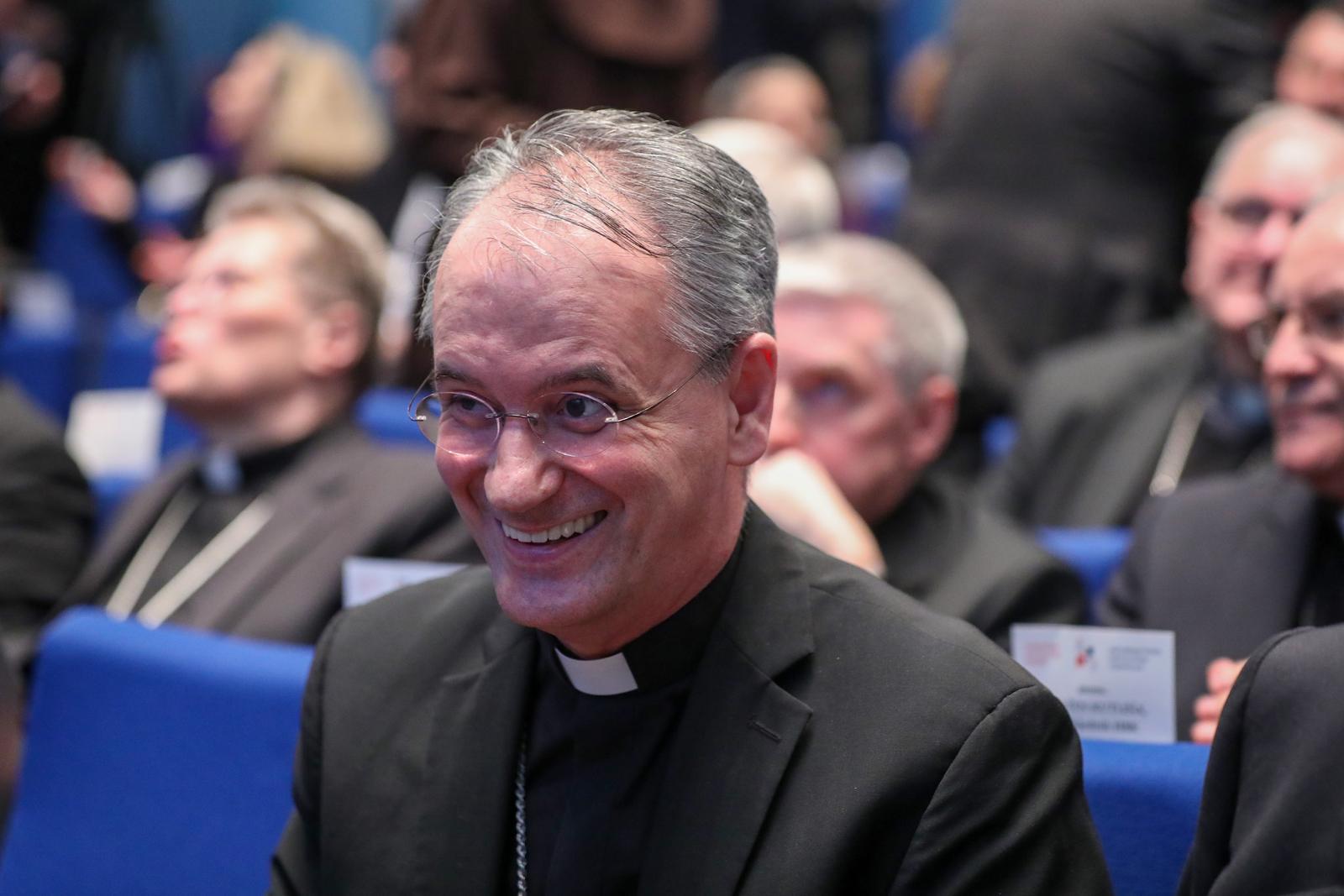18.04.2023., Zagreb - Obiljezena je 30. godisnjica djelovanja Informativne katolicke agencije i 25. godisnjice emitiranja Hrvatskog katolickog radija. Obljetnici su prisustvovali zagrebacki nadbiskup Drazen Kutlesa i ministrica kulture i medija Nina Obuljen Korzinek. Photo: Slaven Branislav Babic/PIXSELL