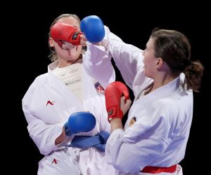 18.11.2017.,  Zagreb, Dom sportova - XV Zagreb Karate Fest, Karate Top Ten medjunarodni turnir u karateu. Finalna borba, Ana Marija Bujas Celan i  Hana Antunovic."nPhoto: Igor Kralj/PIXSELL