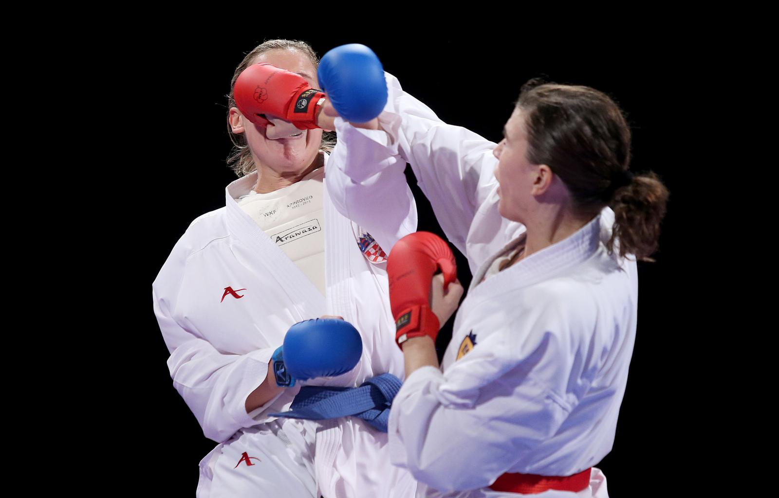 18.11.2017.,  Zagreb, Dom sportova - XV Zagreb Karate Fest, Karate Top Ten medjunarodni turnir u karateu. Finalna borba, Ana Marija Bujas Celan i  Hana Antunovic."nPhoto: Igor Kralj/PIXSELL