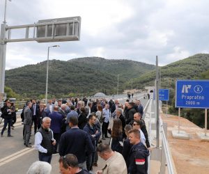 19.04.2023., Ston - Svecano otvorenje Stonske obilaznice koja cini posljednju fazu projekta "Cestovna povezanost s juznom Dalmacijom" u sklopu koje je u srpnju prosle godine otvoren Peljeski most. Photo: Grgo Jelavic/PIXSELL