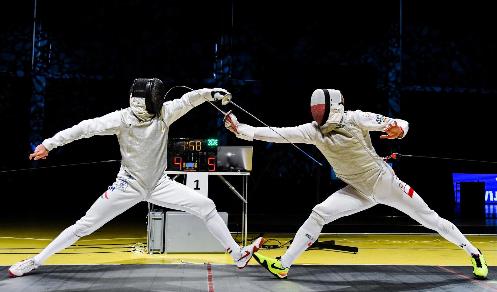 19.10.2019., Zagreb - Mecevalacki turnir Golden Foil of Zagreb.  Polufinale,  Daniel Dosza( HUN) Michael Siess(POL)  Photo: Josip Regovic/PIXSELL