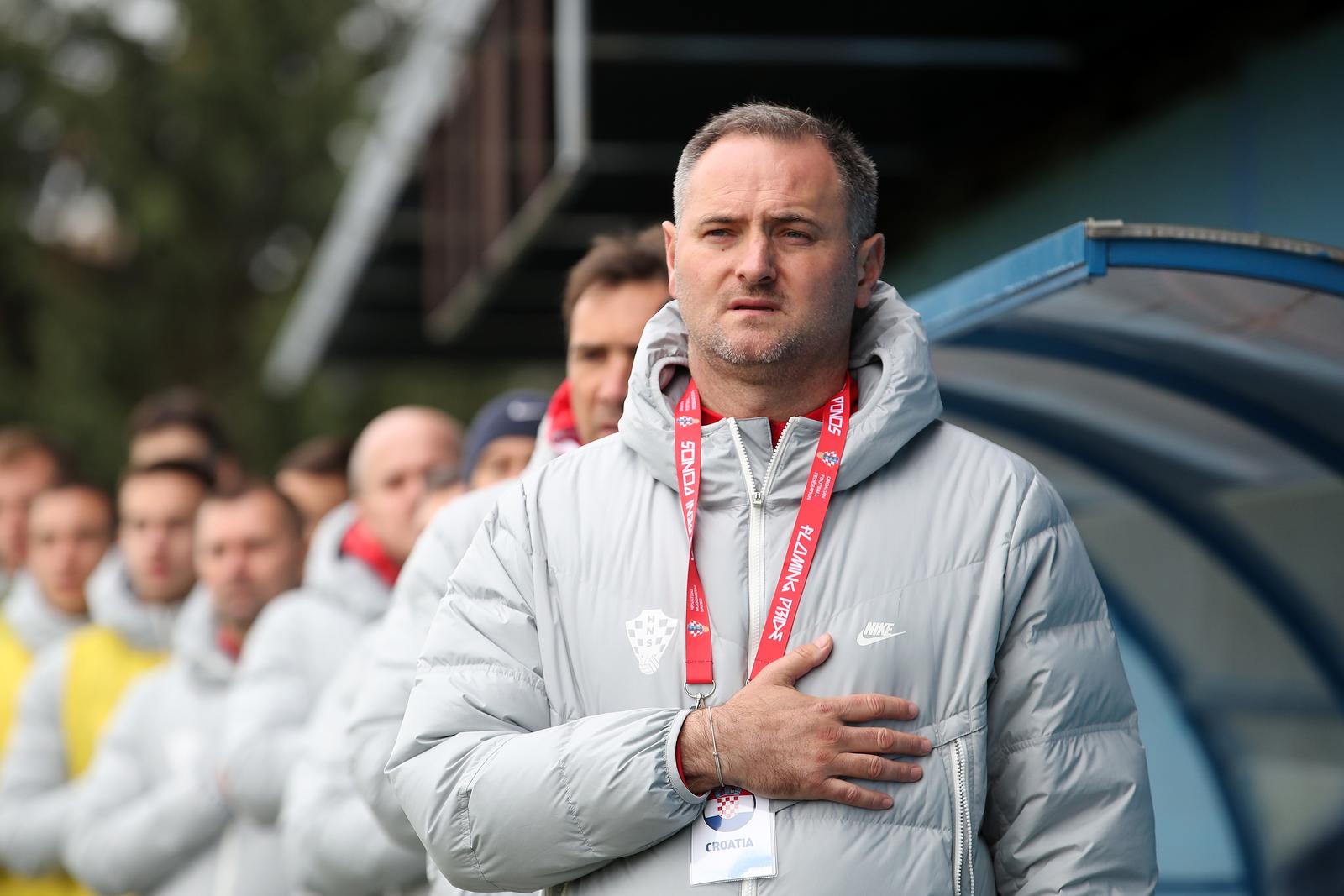 19.11.2022., sportski centar Rudes, Zagreb - Kvalifikacijski turnir za odlazak na EP 2023 U-19, Hrvatska - Finska. Izbornik Hrvatske Josip Simunic. Photo: Luka Stanzl/PIXSELL