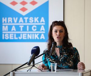 Zagreb: Međunarodna konferencija Povijest hrvatske emigracije u 20. stoljeću  21.02.2019., Zagreb - Medjunarodna konferencija Povijest hrvatske emigracije u 20. stoljecu u prostorijama Hrvatske matice iseljenika. Vlatka Vukelic, povjesnicarka s Hrvatskih studija. rrPhoto: Jurica Galoic/PIXSELL