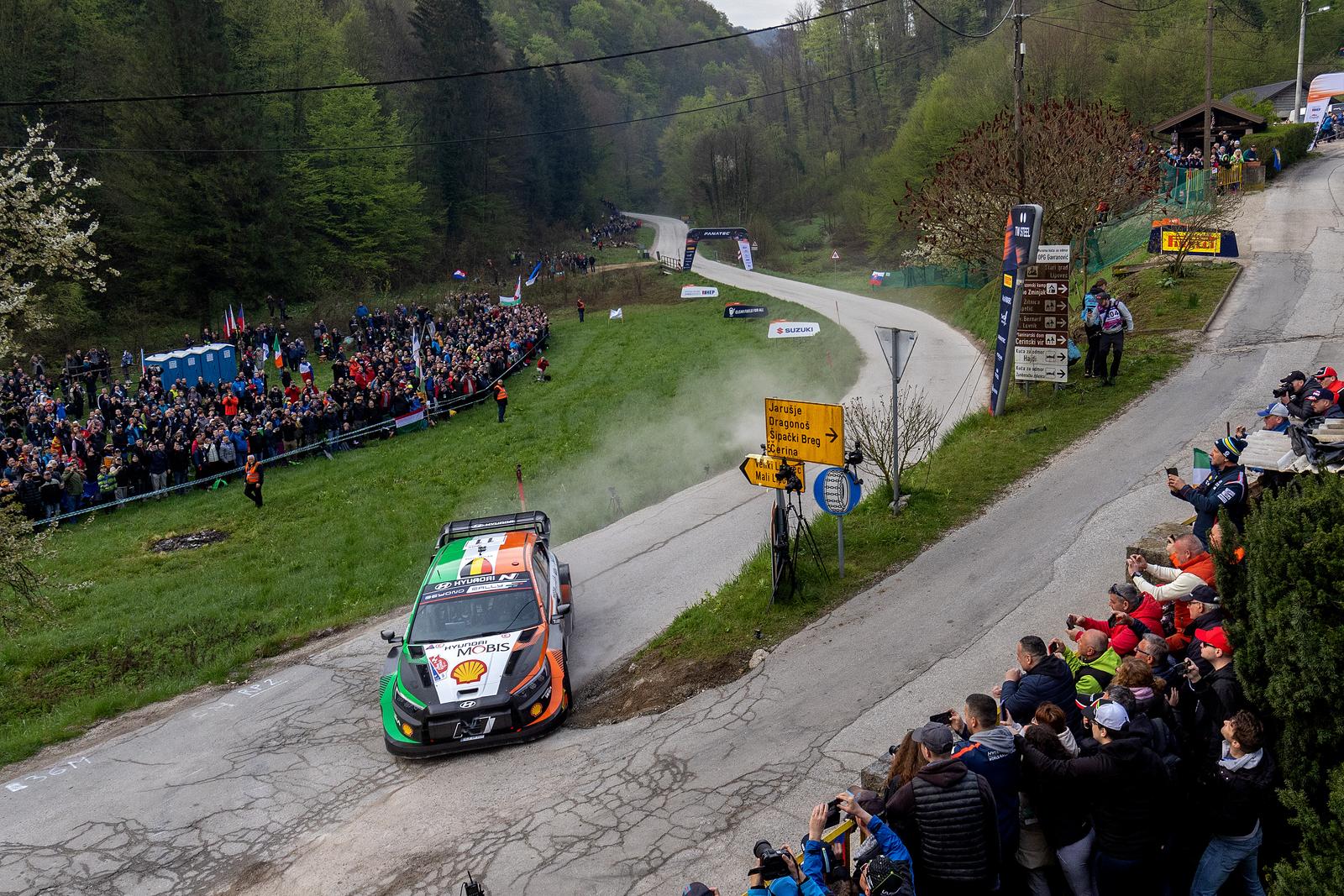 21.04.2023., Smerovisce - FIA WRC Croatia Rally 2023. SS1 Mali Lipovec - Grdanjci. Thierry Neuville (Belgija) i Martijn Wydaeghe (Belgija) iz tima Hyundai Shell Mobis World Rally Team u automobilu Hyundai i20 N Rally1 Hybrid. Photo: Igor Kralj/PIXSELL