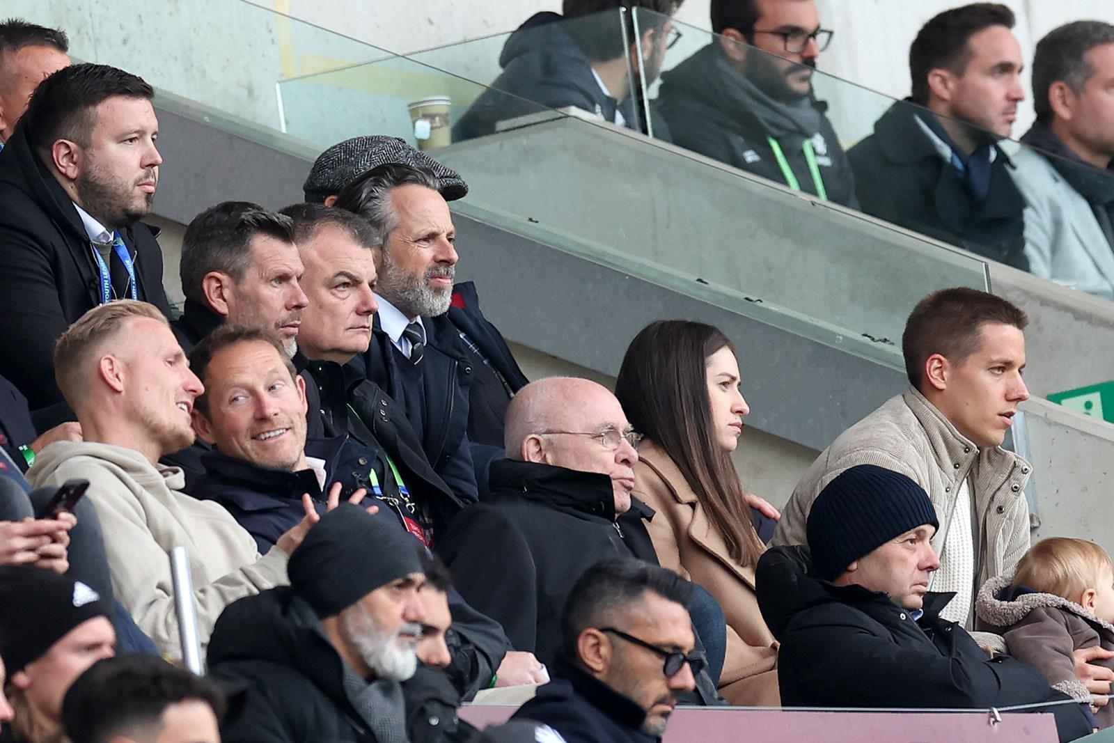21.04.2023., Stade de Geneve, Zeneva, Svicarska - Liga prvaka mladih, polufinale, HNK Hajduk - Milan AC. Zvonimir Boban, Luksa Jakobusic, Mario Pasalic Photo: Luka Stanzl/PIXSELL