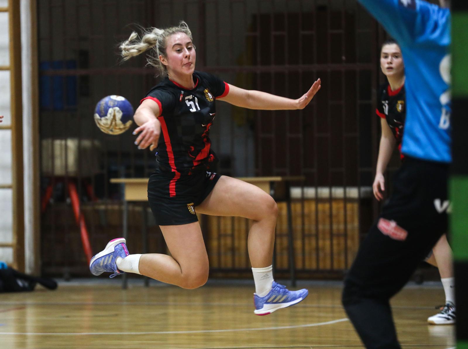 22.02.2023. Velika Gorica - Dvorana srednjoskolskog centra. Osmina finala Kupa Hrvatske za rukometasice, Udarnik - Podravka Vegeta Photo: Zeljko Hladika/PIXSELL