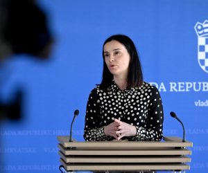 22.03.2023., Zagreb - Nakon redovne sjednice vlade odrzane u NSK, ministrica Marija Vuckovic dala izjavu za medije.  Photo: Marko Lukunic/PIXSELL