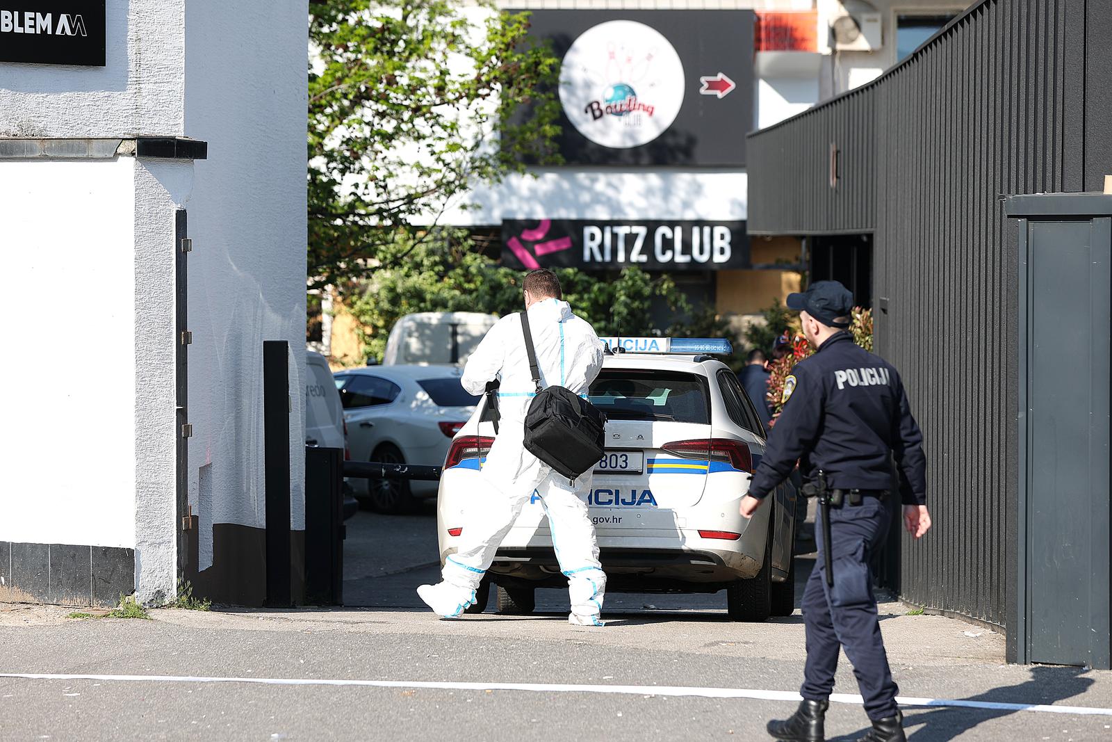 22.04.2023., Zagreb - Nocas oko 4.45 sati na Tresnjevci, Ulica Florijana Andraseca, u nocnom klubu Ritz club, nakon fizickog sukoba vise osoba iz vatrenog oruzja sa vise hitaca ubijen je 41-godisnjak. Muskarac koji se dovodi u svezu s ovim kaznenim djelom je uhicen i pod nadzorom policije. U tijeku je ocevid i kriminalisticko istrazivanje. Photo: Goran Stanzl/PIXSELL