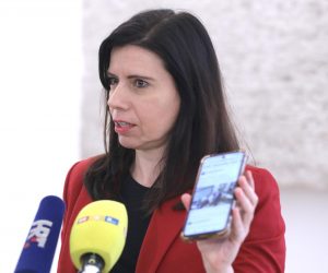 23.03.2023., Zagreb - Na konferenciji za medije odrzanoj u Saboru o optuznici DORH-a i drugim temema govorila je zastupnica Katrina Peovic. Photo: Patrik Macek/PIXSELL