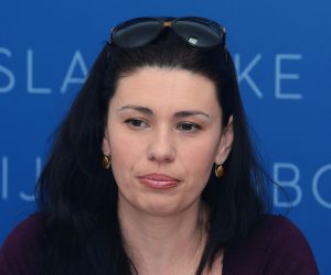 25.01.2018., Sisak - Oporbeni vijecnici u Gradskom vijecu na konferenciji za medije govorili su o prvih sest mjeseci vladavine gradonacelnice Kristine Ikic Banicek. Vlatka Vukelic (HSP AS).rPhoto: Nikola Cutuk/PIXSELL