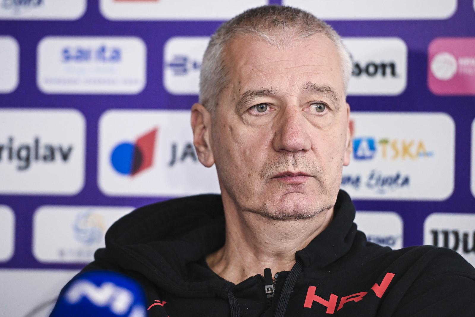 25.02.2023., Split - Konferencija za medije uoci pretkvalifikacijske utakmice za Europsko prvenstvo 2025. izmedju reprezentacija Hrvatske i Austrije.
Izbornik reprezentacije Aleksandar Petrovic Photo: Milan Sabic/PIXSELL