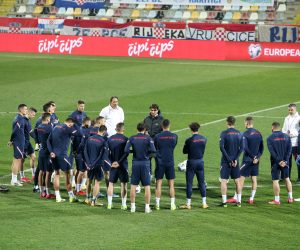 26.03.2021., Rijeka - Trening Hrvatske nogometne reprezentacije na stadi0on u Rujevica uoci susreta sa Ciprom.rPhoto: Goran Kovacic/PIXSELL