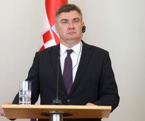 27.04.2023., Zagreb - Predsjednik Republike Albanije Bajrama Begaja i prva dama Armande Begaj u drzavnom posjetu Republici Hrvatskoj kod predsjednika Republike Hrvatske Zorana Milanovica i prve dame Sanje Music Milanovic. Izjave za medije predsjednika Republike Hrvatske Zorana Milanovica i predsjednika Republike Albanije Bajrama Begaja. Photo: Goran Stanzl/PIXSELL