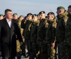 30.01.2023., U vojarni Pukovnik Predrag Matanovic predsjednik Republike i vrhovni zapovjednik Oruzanih snaga Republike Hrvatske Zoran Milanovic sudjelovao je na svecanom ispracaju 3. hrvatskog kontingenta u sklopu NATO aktivnosti ojacane prednje prisutnosti u Republici Litvi. Photo: Luka Stanzl/PIXSELL