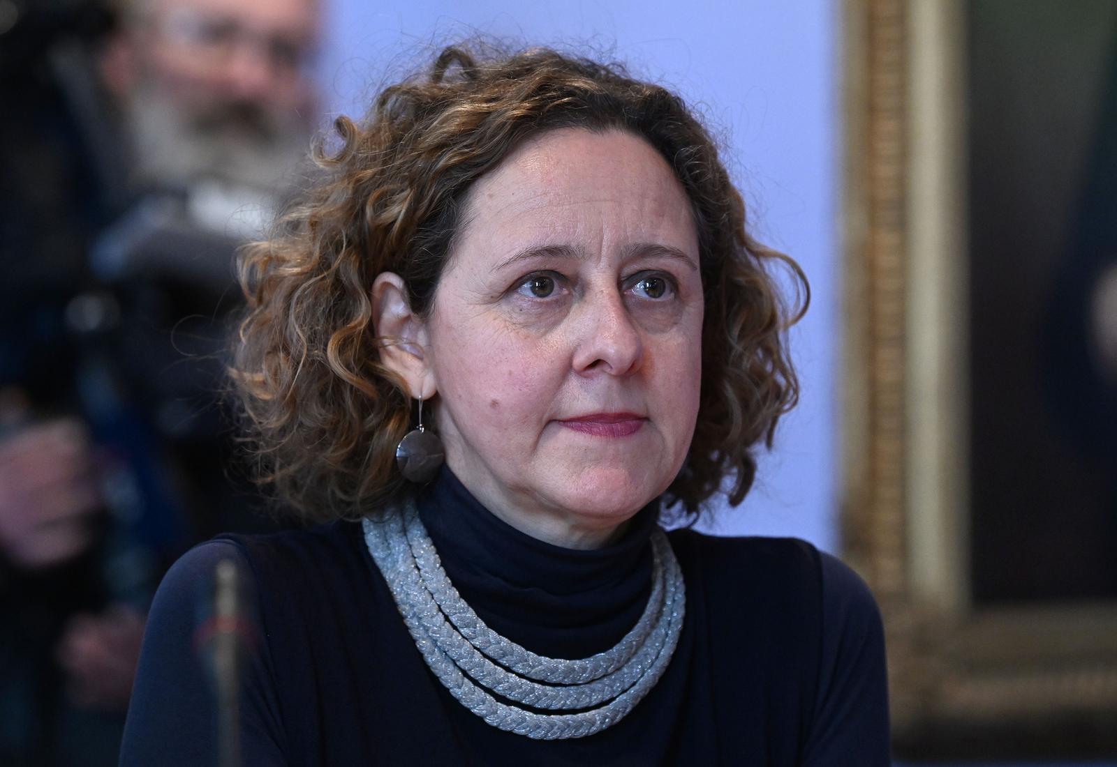 30.03.2023., Zagreb - Okrugli stol Kreativne industrije na internetu, prvi u nizu okruglih stolova o intelektualnom vlasnistvu, sudjelovali su ministrica kulture i medija Nina Obuljen Korzinek, Drazen Klaric HUP - Udruga novinskih izdavaca, Valentina Wiesner Drustvo za zastitu novinarskih autorskih prava, Goran Navojec Hrvatsko drustvo za zastitu audiovizualnih izvodjackih prava, Niksa Bratos Hrvatska udruga za zastitu izvodjackih prava, Maja Vidmar Klaric Hrvatska diskografska udruga / ZAPRAF, Branimir Mihaljevic Hrvatsko drustvo skladatelja i Romana Matanovac Vuckovic Sveuciliste u Zagrebu, moderatorica je Ana Radisic. Photo: Marko Lukunic/PIXSELL