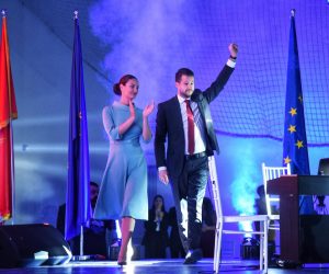 30, March, 2023, Podgorica - In the sports hall of the University Center in Podgorica, the final convention of the presidential candidate of the Movement "Europe Now" Jakov Milatovic was held. Milena Milatovic, Jakov Milatovic. Photo: R.R./ATAImages

30, mart, 2023, Podgorica - U sportskoj dvorani Univerzitetskog centra u Podgorici odrzana je zavrsna konvencija predsednickog kandidata Pokreta "Evropa sad" Jakova Milatovica. Photo: R.R./ATAImages Photo: R.R./ATAImages/PIXSELL