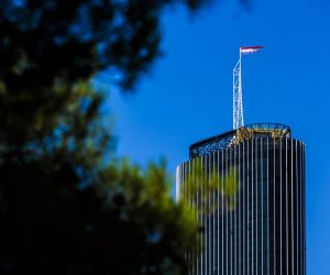 31.08.2022., Split - Gradska uprava Splita odbila je izdati dozvolu tvrtki "Westgate tower" za izmjenu gradjevinske dozvole za poslovni toranj "Dalmatia Tower" od 27 katova jer su na zadnjem katu izvodeni radovi drukciji od navedenog u natjecajnom rjesenju.
 Photo: Miroslav Lelas/PIXSELL