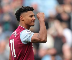 Soccer Football - Premier League - Aston Villa v Newcastle United - Villa Park, Birmingham, Britain - April 15, 2023 Aston Villa's Ollie Watkins celebrates after the match REUTERS/Chris Radburn EDITORIAL USE ONLY. No use with unauthorized audio, video, data, fixture lists, club/league logos or 'live' services. Online in-match use limited to 75 images, no video emulation. No use in betting, games or single club /league/player publications.  Please contact your account representative for further details. Photo: Chris Radburn/REUTERS