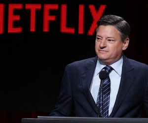 Netflix Chief Content Officer Ted Sarandos seen at Netflix 2015 Summer TCA at the Beverly Hilton Hotel on Tuesday, July 28, 2015, in Beverly Hills, CA. (Photo by Eric Charbonneau/Invision for Netflix/AP Images)