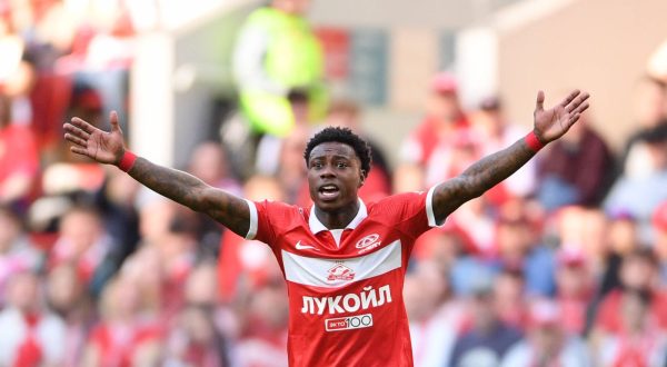 Russia Soccer Premier-League Spartak - CSKA 8439537 21.05.2023 Spartak s Quincy Promes reacts during the Russian Premier-League soccer match between Spartak Moscow and CSKA Moscow, in Moscow, Russia. Alexey Filippov / Sputnik Moscow Russia PUBLICATIONxINxGERxSUIxAUTxONLY Copyright: xAlexeyxFilippovx