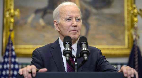 epa10618372 US President Joe Biden speaks with the media after meeting with Speaker of the House Kevin McCarthy, R-CA, House Minority Leader Hakeem Jeffries, D-NY, Senate Majority Leader Chuck Schumer, D-NY, and Senate Minority Leader Mitch McConnell, R-KY, in the Oval Office to discuss the debt limit, in the Roosevelt Room at the White House in Washington, DC, USA, 09 May 2023.  EPA/BONNIE CASH / POOL