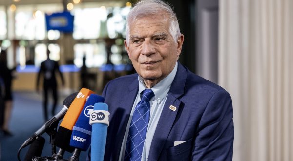 epa10624359 Josep Borrell, the European Union High Representative for Foreign Affairs and Security Policy, talks to journalists after an informal meeting of EU Foreign affairs ministers with their Ukrainian counterpart in Marsta, outside Stockholm, Sweden, 13 May 2023. Sweden hosts the meeting as it currentrly holds the presidency of the Council of the European Union.  EPA/Christine Olsson SWEDEN OUT