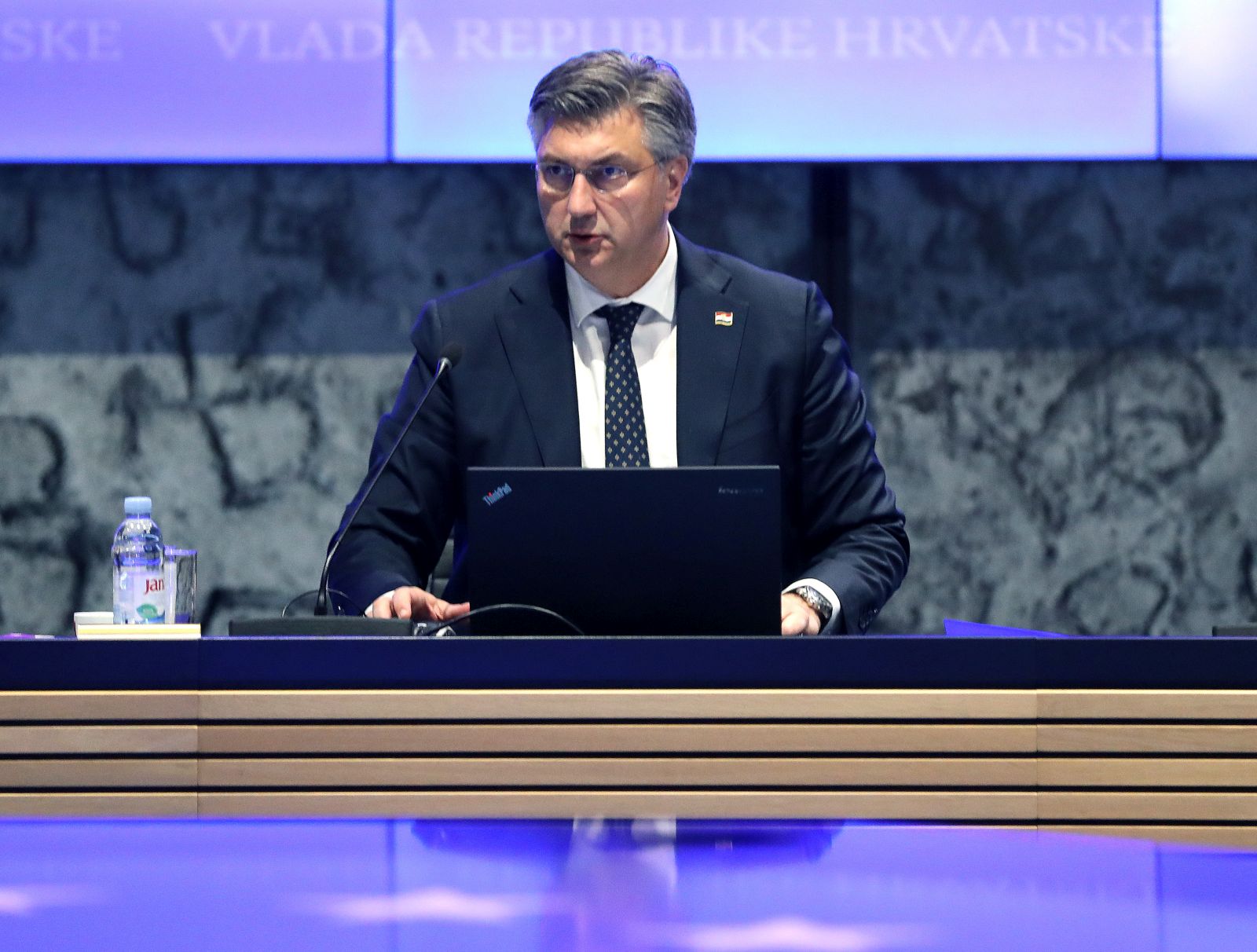 Zagreb, 25.05.2023. - Sjednica Vlade Republike Hrvatske. Na fotografiji premijer Andrej Plenkoviæ. foto HINA/ Lana SLIVAR DOMINIÆ/ lsd