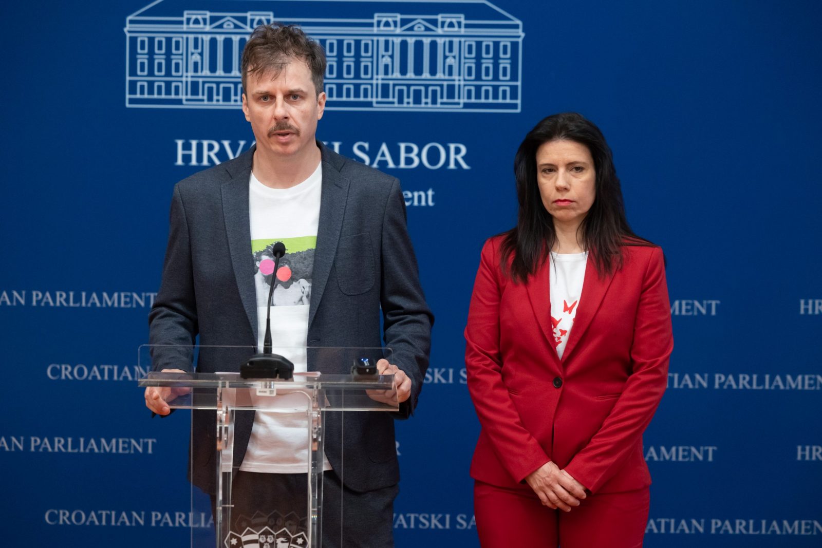 Zagreb, 29.05.2023. - Klub zastupnika Hrvatske seljačke stranke i Radničke fronte održao j konferenciju za medije na temu: "HNB najavio objavljivanje dosad skrivanih podataka o koncentraciji štednje".
Na fotografiji Hrvoje Štefan.
foto HINA/ Edvard ŠUŠAK/ es