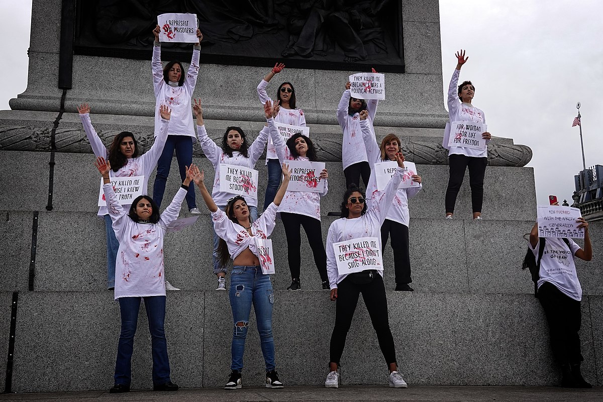 Photos of various protests in London in solidarity with Mahsa Amini.