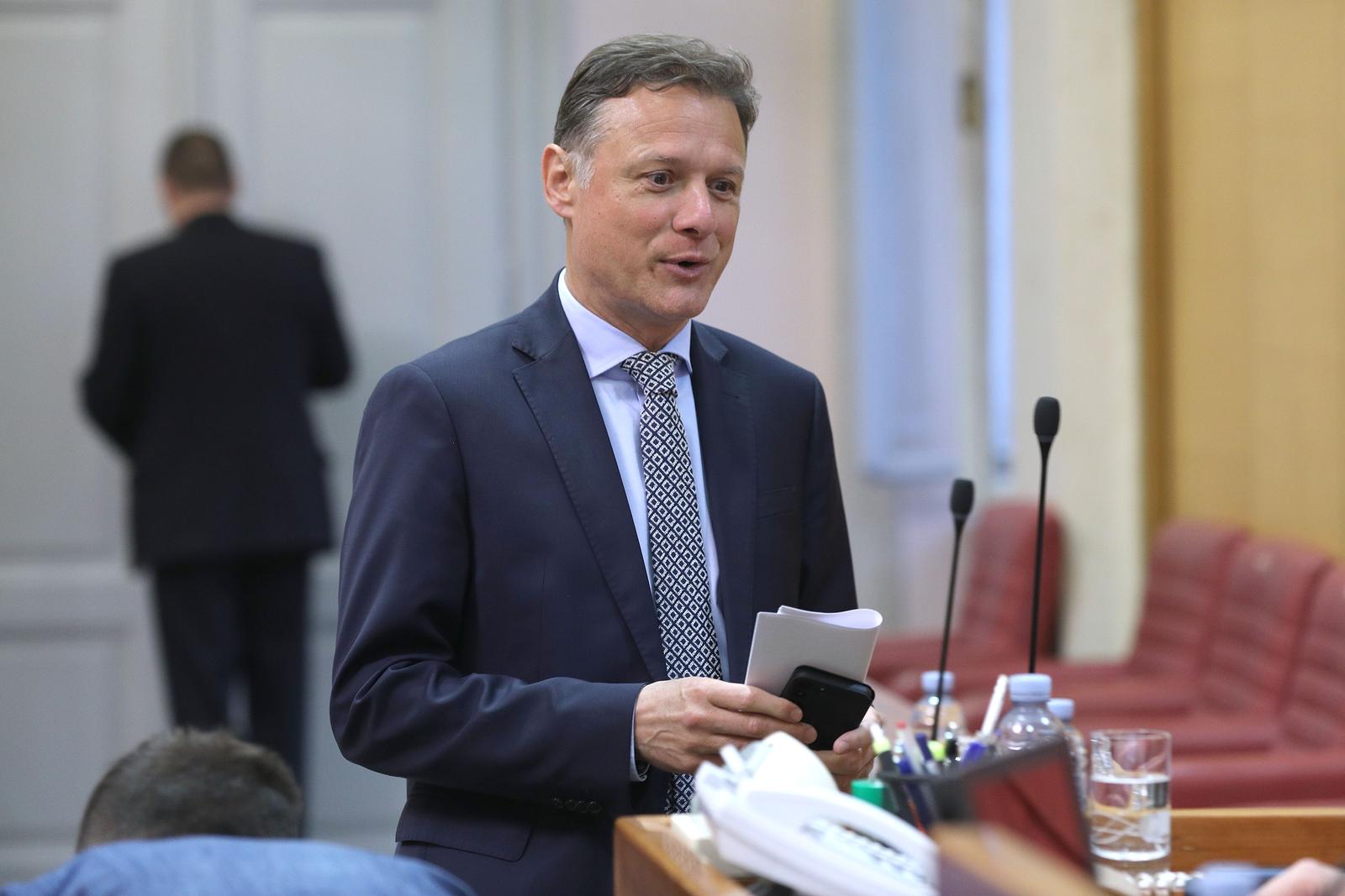 03.05.2023., Zagreb - Sabor 16. sjednicu nastavlja raspravom o potvrdjivanju Okvirnog sporazuma izmedju Vlade Republike Hrvatske i Svicarskog saveznog vijeca o provedbi drugog Svicarskog doprinosa odabranim drzavama clanicama Europske unije za smanjenje ekonomskih i socijalnih nejednakosti unutar Europske unije.
 Photo: Patrik Macek/PIXSELL