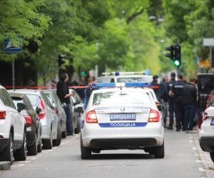 03, May, 2023, Belgrade - A student of the seventh grade of the Elementary School Vladislav Ribnikar is suspected to have fired a pistol at the security guard, the teacher and the students this morning.   

03, maj, 2023, Beograd - Ucenik sedmog razreda Osnovne skole Vladislav Ribnikar kako se sumnja, pucao je jutros iz pistolja na obezbeđenje, nastavnicu i ucenike.    Photo: Milos Tesic/ATAImages/PIXSELL