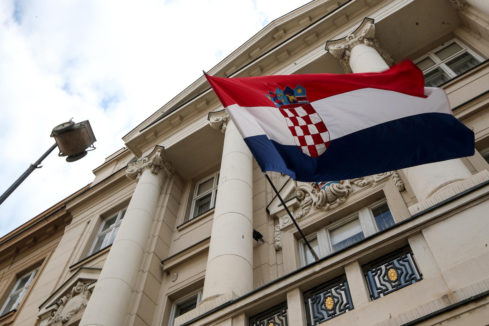 04.04.2020., Zagreb - Sanacija stete na zgradi Hrvatskog sabora na Trgu svetog Marka uzrokovane potresom. Photo: Igor Kralj/PIXSELL
