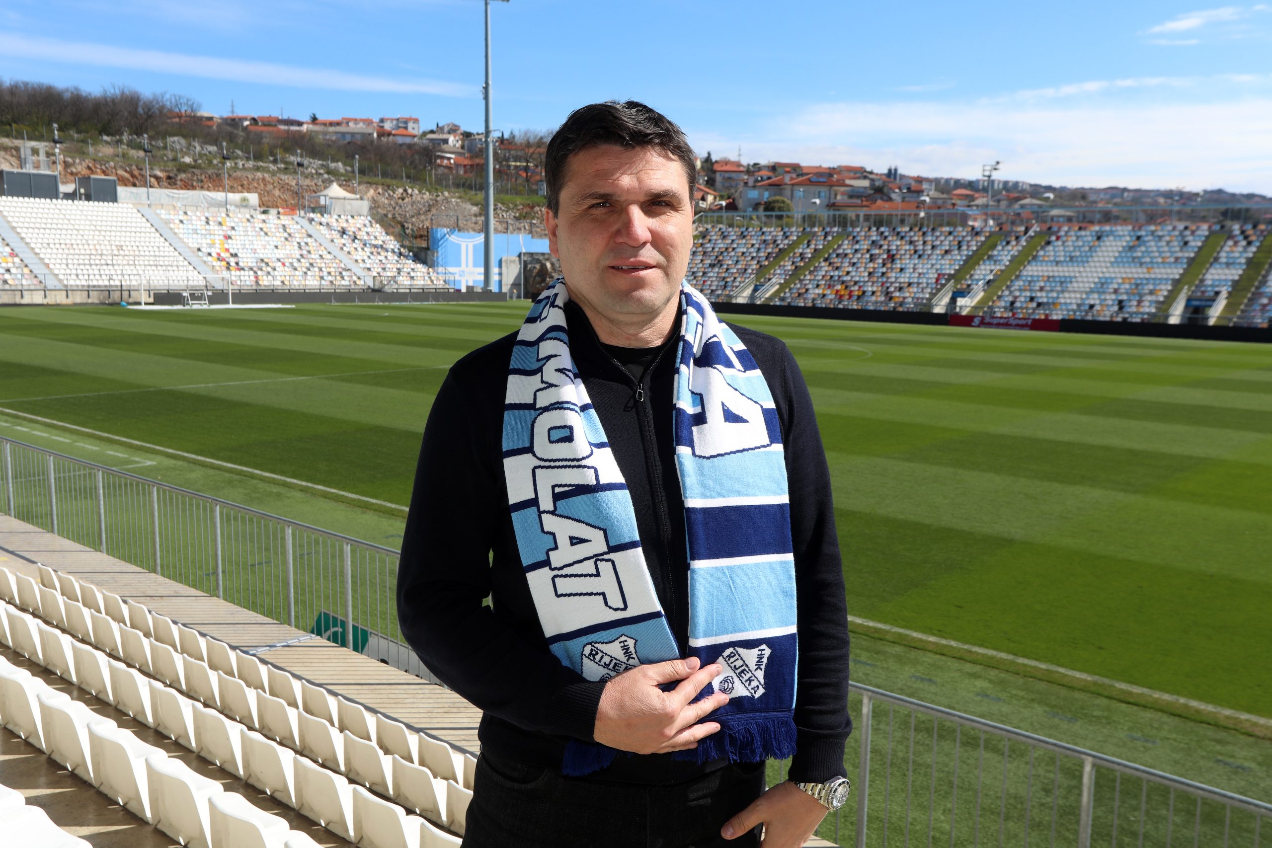 04.04.2023., Rijeka - Sluzbeno predstavljanje novog sportskog direktora HNK Rijeke Darka Raica Sudara u press centru stadiona na Rujevici. Novog direktora predstavio je dosadasnji, Srecko Juricic.
 Photo: Goran Kovacic/PIXSELL