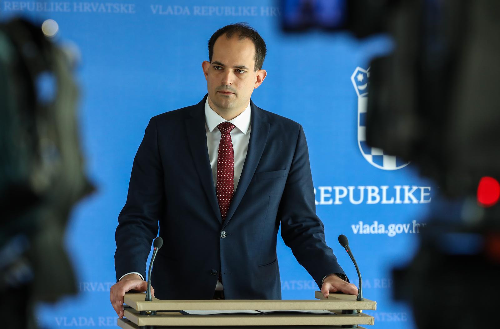 04.05.2023., Zagreb - Ministar pravosudja i uprave Ivan Malenica odrzao je konferenciju za medije nakon zavrsetka 213. sjednice Vlade Republike Hrvatske u Nacionalnoj i sveucilisnoj knjiznici. Photo: Jurica Galoic/PIXSELL