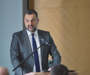 05.05.2023., Hotel Courtyard by Marriott, Banjaluka (BiH) – Konferencija „Srednjorocna evaluacija implementacije Ciljeva odrzivog razvoja Ujedinjenih nacija u drzavama clanicama Jadransko-jonske inicijative“ a prisutni su Elmedin Konakovic, ministar vanjskih poslova BiH, Zeljka Cvijanovic, predsjedavajuca Predsjednistva BiH, te mnoge druge zvanice iz regije.

 Photo: Dejan Rakita/PIXSELL
