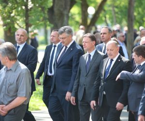 05.05.2023.,Zagreb - Posljednji ispracaj Nikice Valentica,  bivseg  hrvatskog premijera i saborskog zastupnika HDZ-a .Andrej Plenkovic, Tomo Medved, Goradn Jandrokovic, Oleg Butkovic Photo: Matija Habljak/PIXSELL