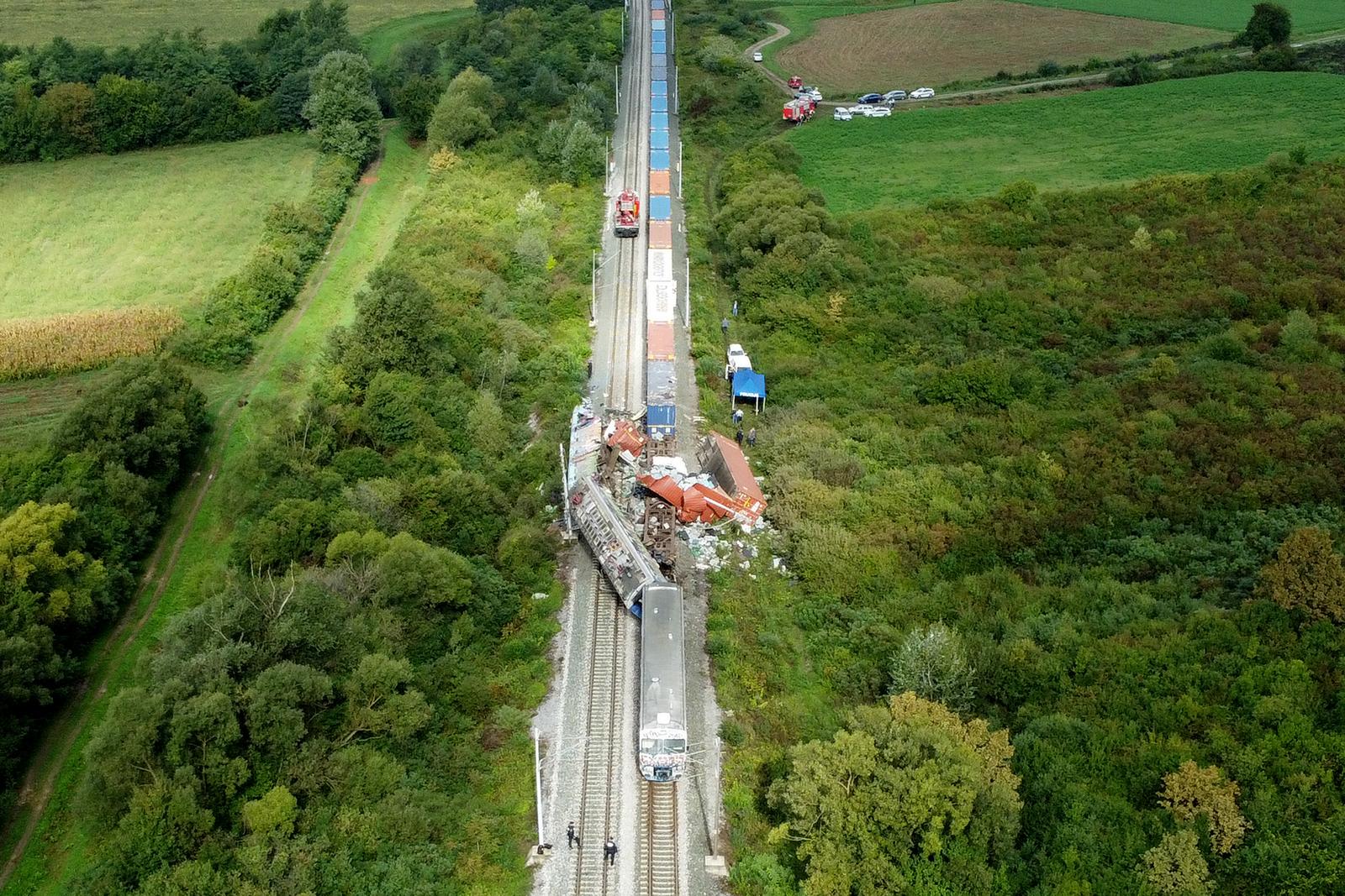 10.09.2022., Novska - Sudar teretnog i putnickog vlaka kod mjesta Rajic kod Novske u kojem je smrtno stradalo vise osoba. Photo: Davor Javorovic/PIXSELL